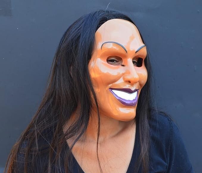 Creepy Scary Halloween Original Anarchy Smiling Grin Face Purge Mask God (FEMALE