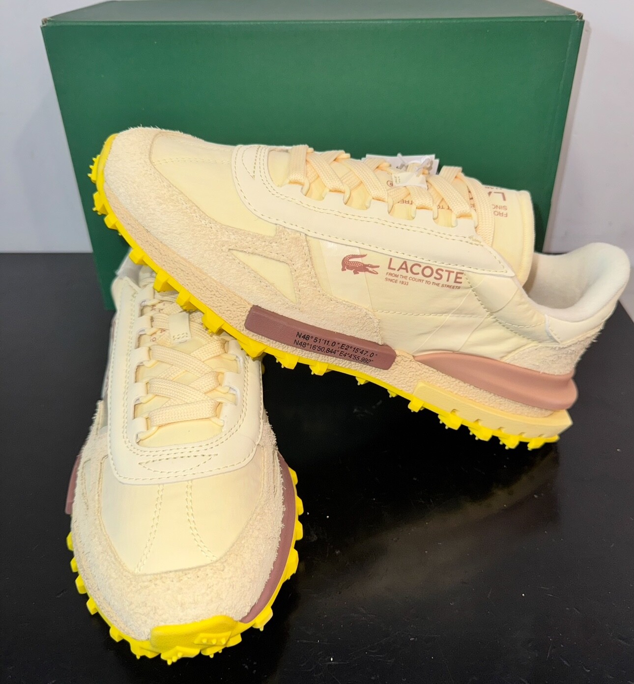 Lacoste ELITE ACTIVE 2025 Women’s Sneakers Light Yellow/Yellow. US Sizes 5 to 10