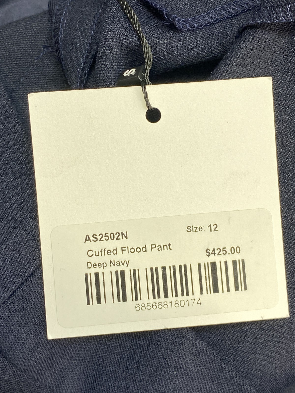 Smythe Womens Pant Deep Navy Blue Size 12 Cuffed Flood Ankle Straight Mid Rise