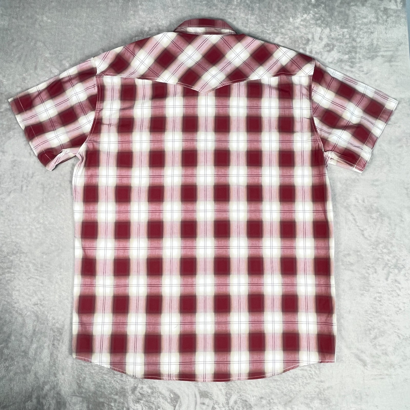 NWT Roper Western Shirt Mens 3XL Burgundy Plaid Pearl Snap S/S Cowboy Rodeo