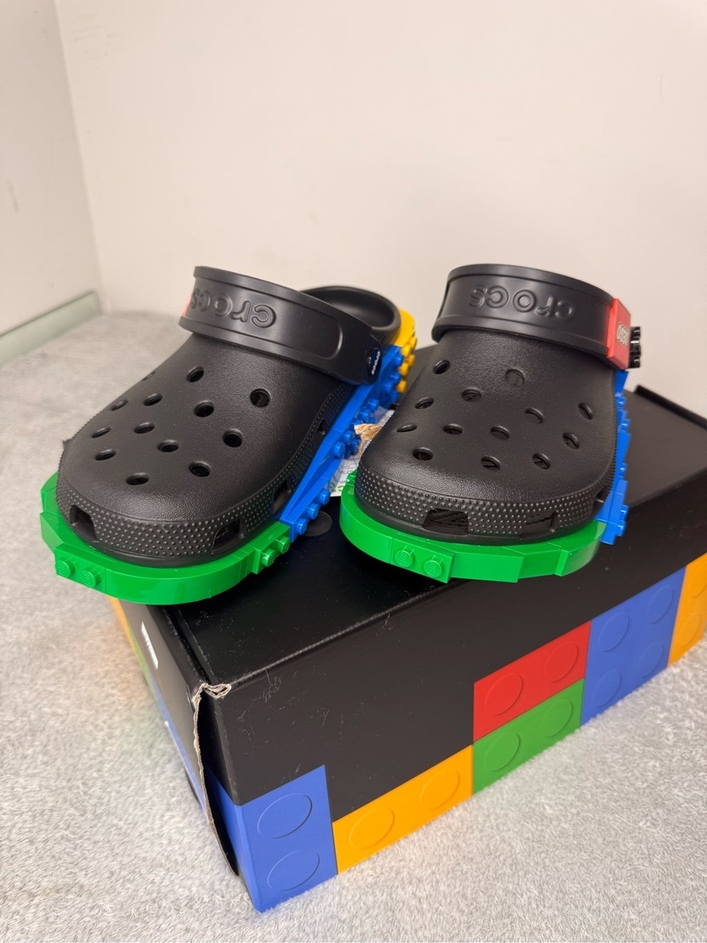 LEGO x Crocs Classic Clog Black Multi Platform NWT M7/W9 SOLD OUT RARE Lego Croc