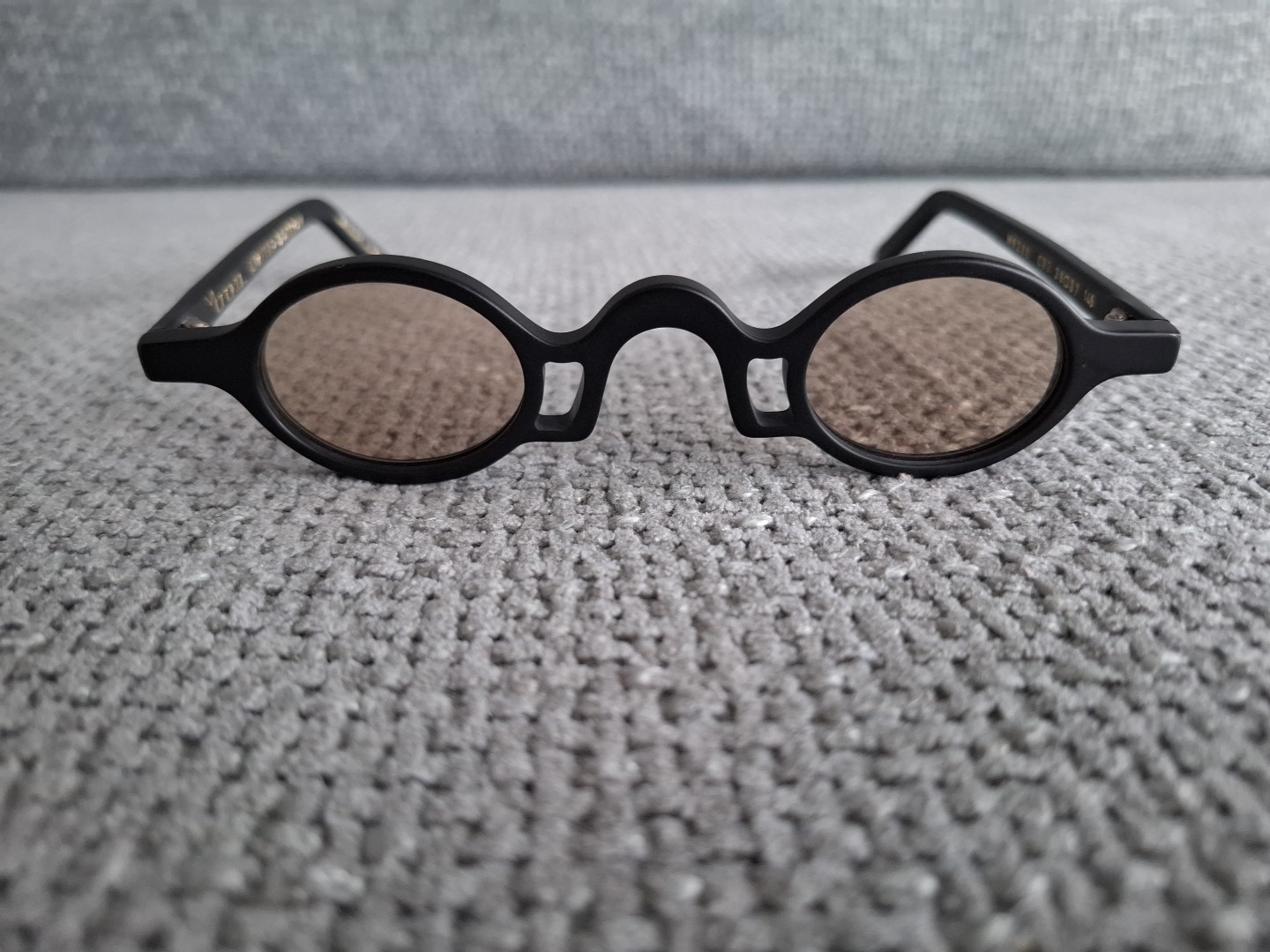 Monokol Oval Minimal Sunglasses MK200 C03 COLOR Matte Black Brown Lenses 38-37