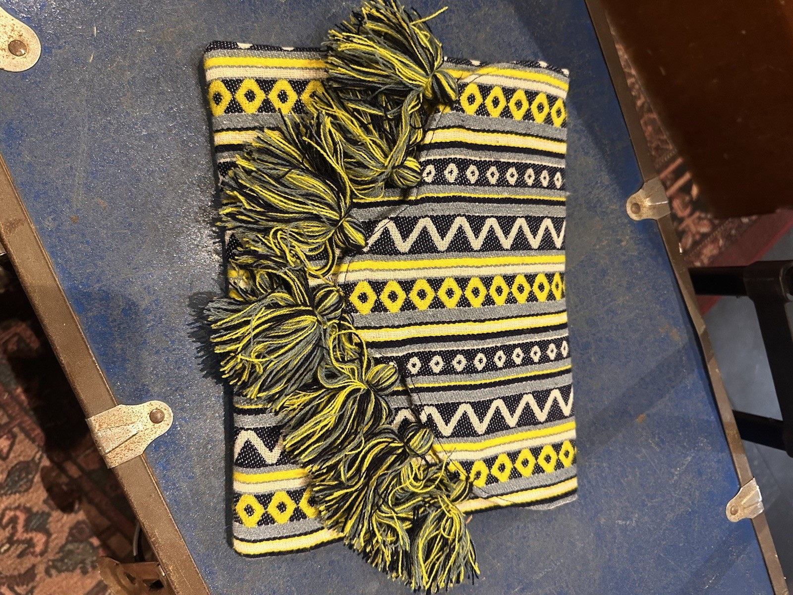 Mud Pie Women’s Geometric Clutch with Tassel, Snap Closure, Inner Pockets