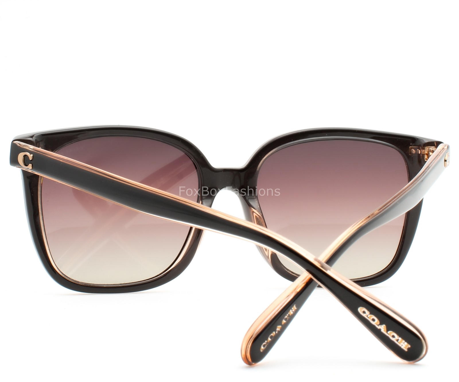 Coach Sunglasses HC8381U 5781E2 Black on Crystal Pink Purple Gradient with Case
