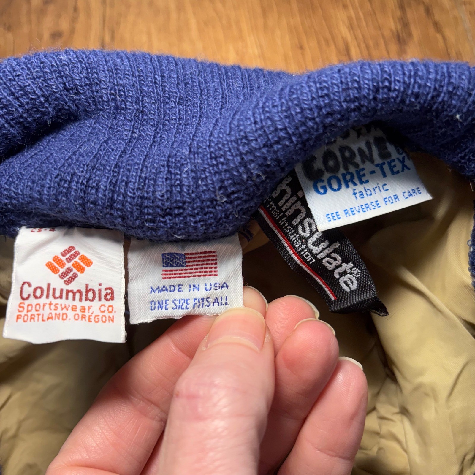 Vintage Columbia Gore-Tex Thinsulate Hat Made in USA Blue One Size Fits All 80s