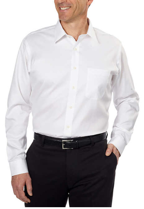 Kirkland Signature Men’s Tailored Fit Dress Shirt, White, Size 17.5-38/39