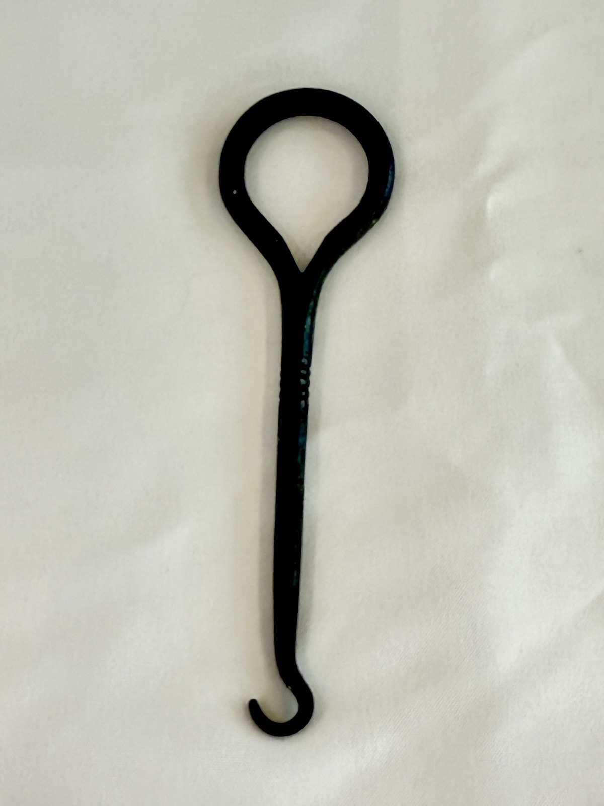 Antique Black Metal Buttonhook Shoe Glove Hook – 4” Vintage Clothing Accessory