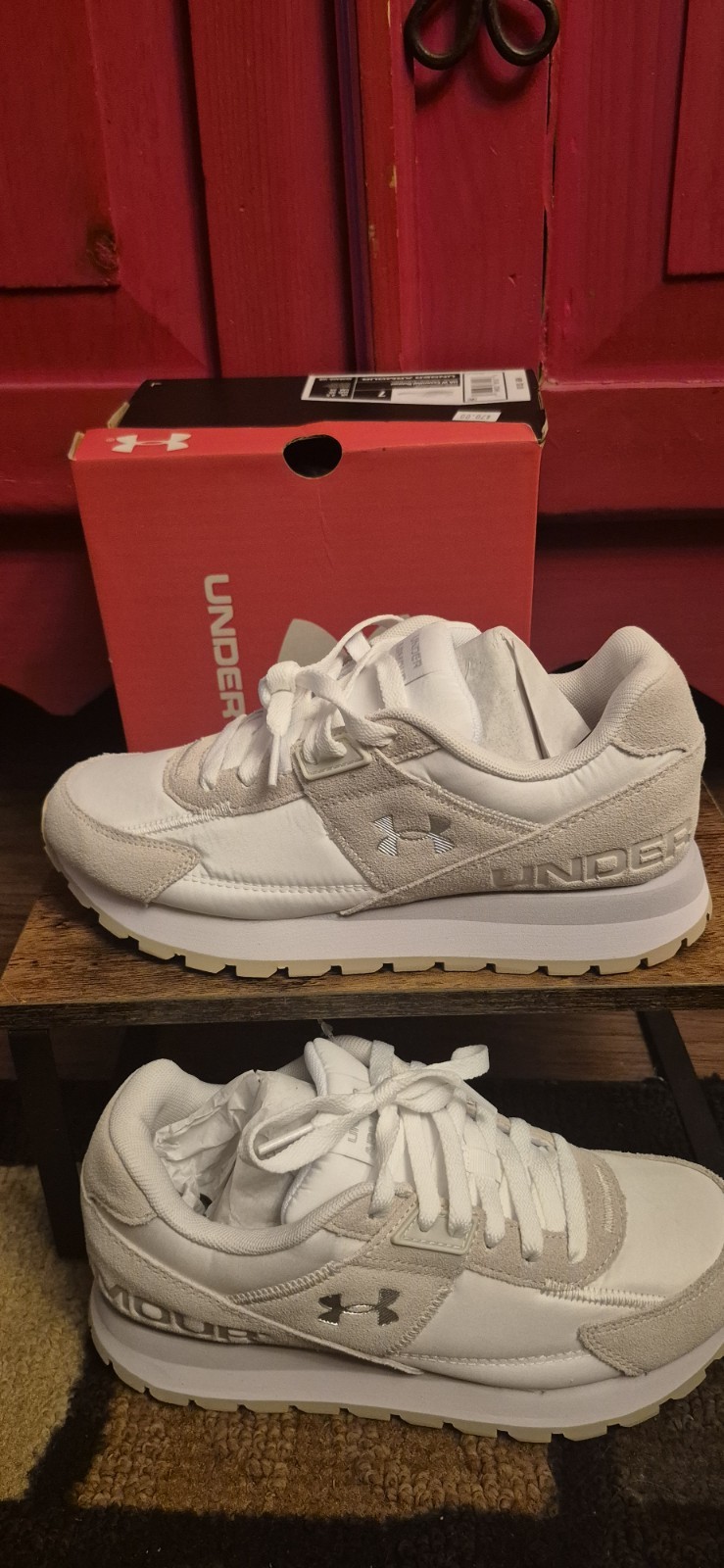 New Under Armour Womens 7 Tennis Shoes Essential Runner White With Box Retail 70