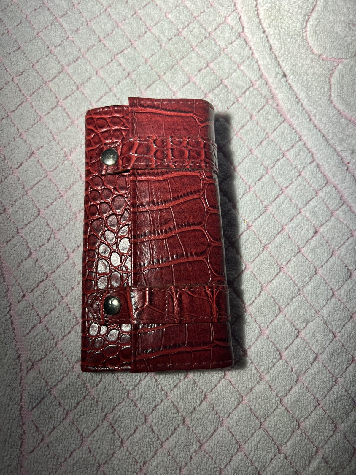 Yik Fung Red Leather Manicure Set Wallet INCOMPLETE check description