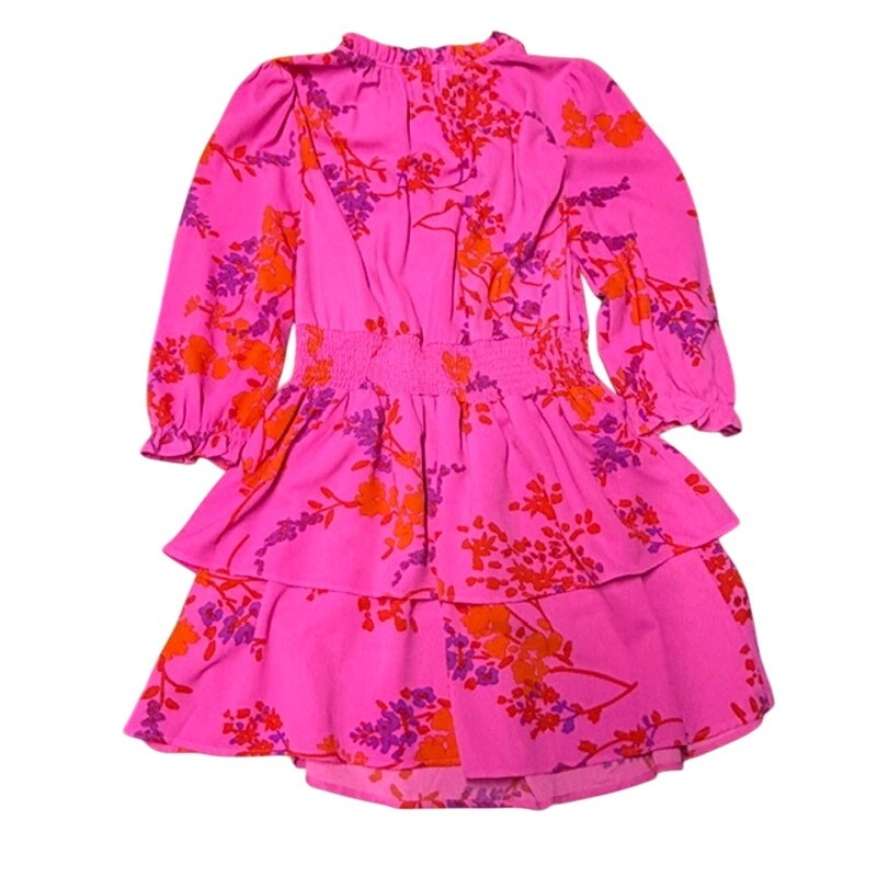 NWT Sugarlips Smocked Tiered Summer Dress Boho Fushia Size L