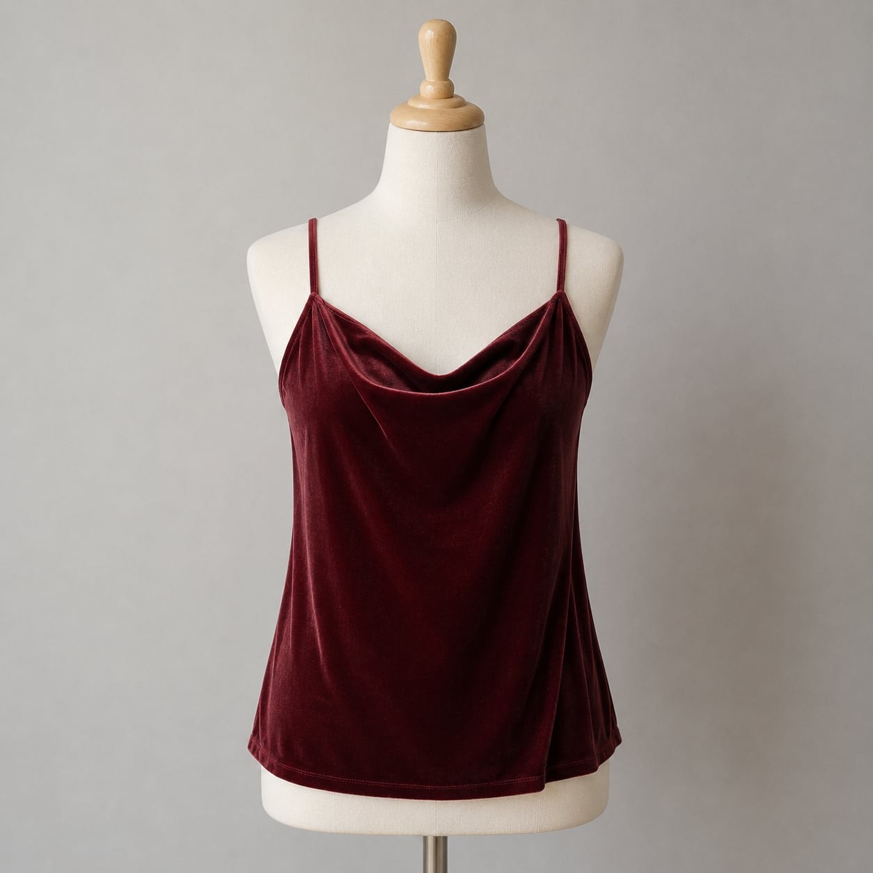 J. Jill Velvet Cami Tank Top Women’s XL Aubergine Purple Draped Neck NWT
