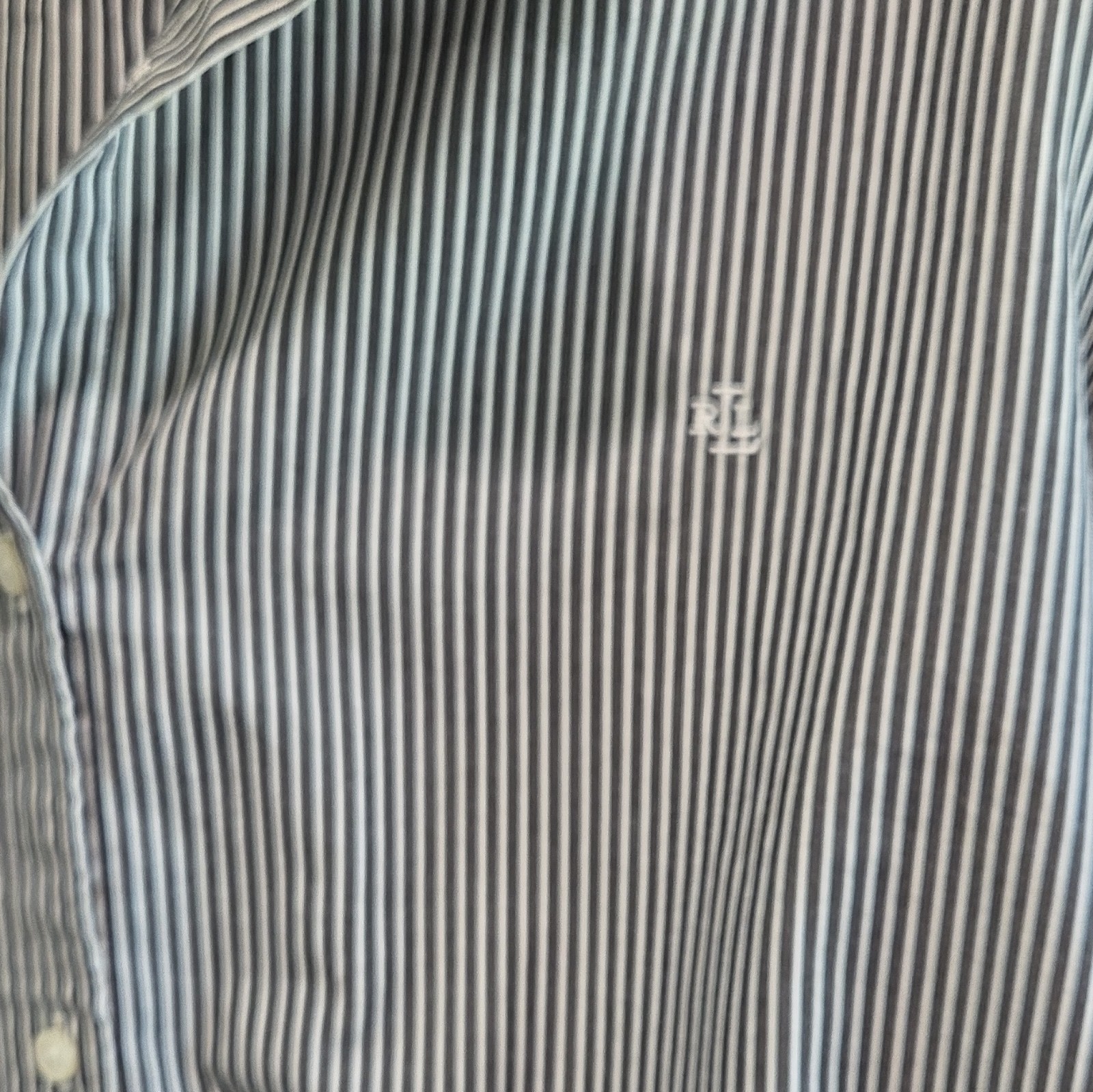 Lauren Ralph Lauren Non-Iron Big & Tall 3X Striped Cotton Woven Shirt Black