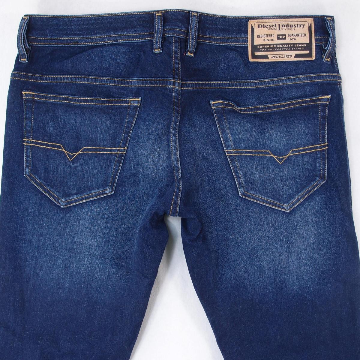 Mens Diesel THOMMER-R RB065 Stretch Slim Skinny Blue Jeans W34 L32