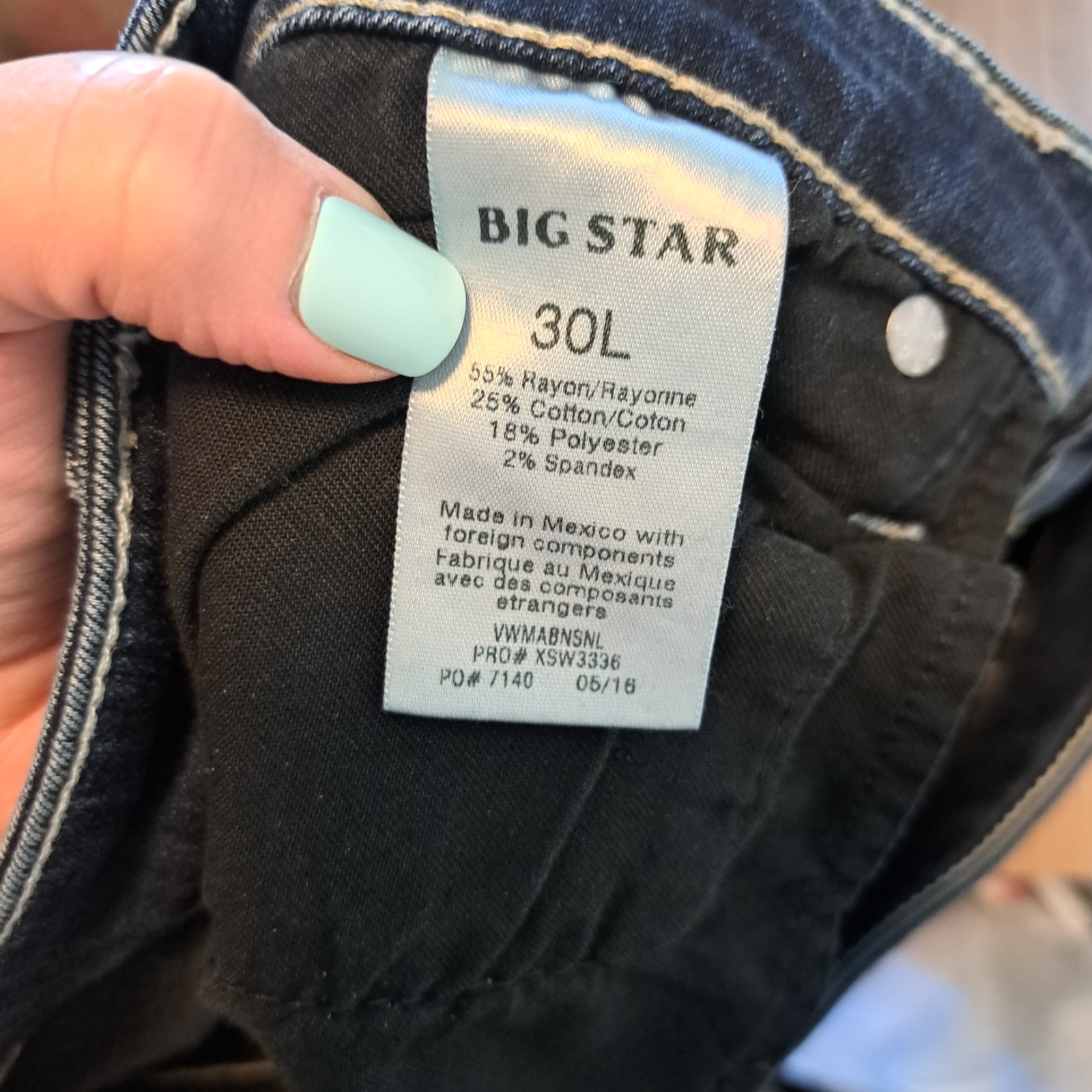 Big Star Maddie Denim Bootcut Jeans with Embroidered Pocket Size 30 Long