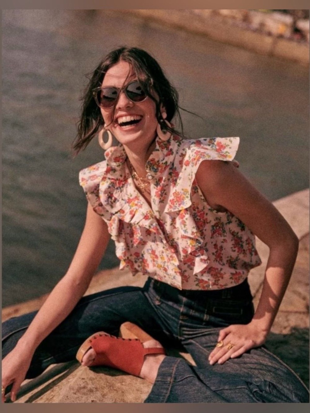 Sézane Chiara shirt (Secret Garden print) br Sizes: FR 44 | UK 16 | US 12
