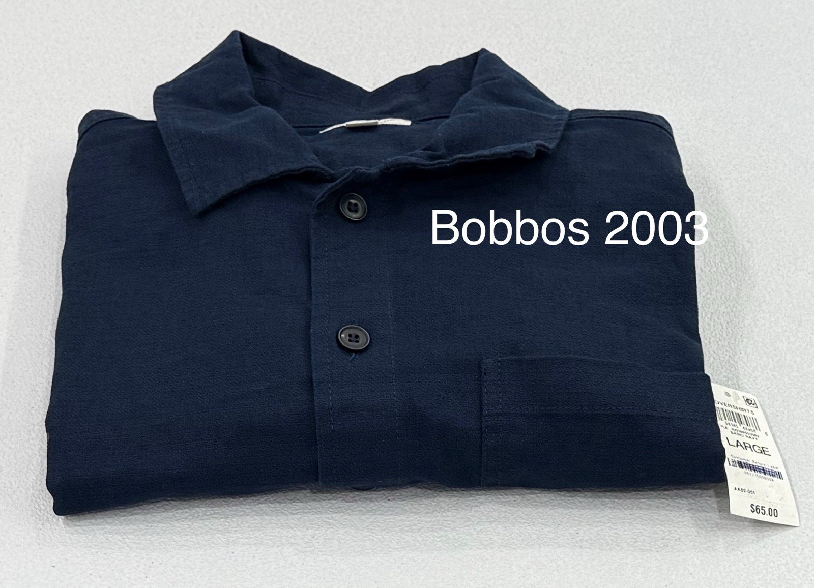 Sun + Stone Men’s Chest Pocket Collared Overshirt, Basic Navy, Size L