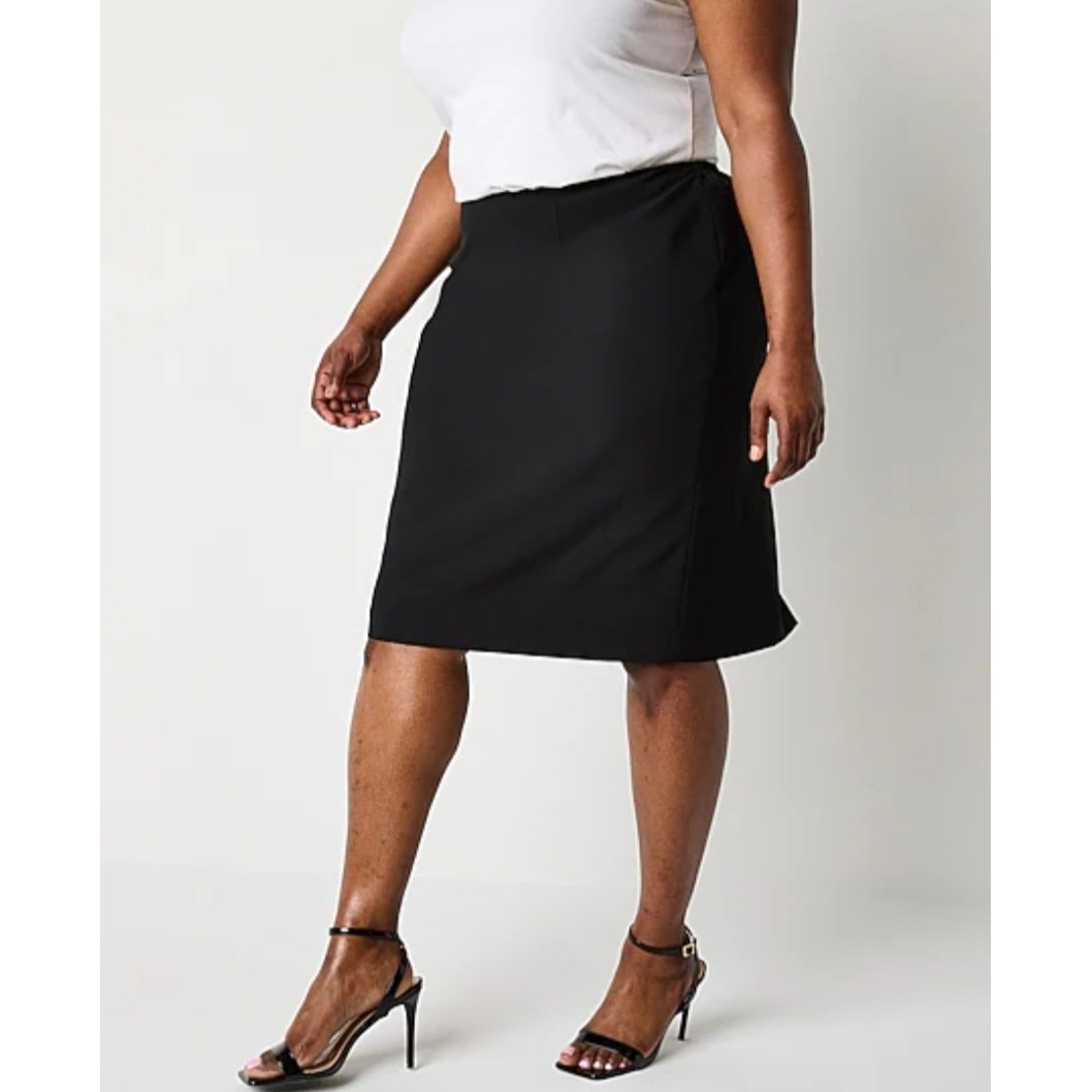 Black Label by Evan Picone Essentials Black Pencil Skirt Womens Plus 16 NWT