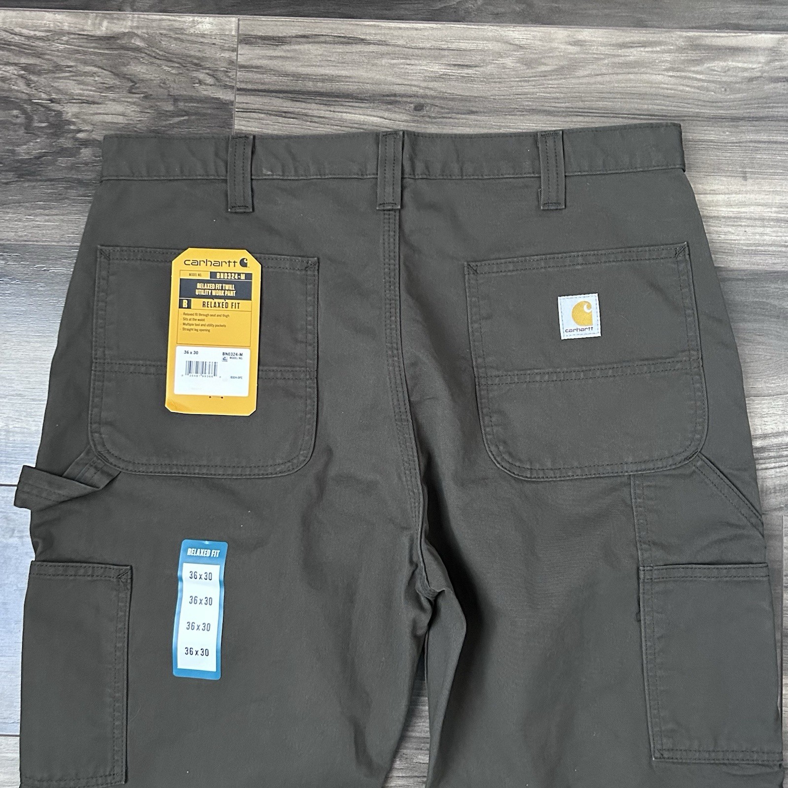 Carhartt Washed Twill Utility Work Pants Mens 35×30 Relaxed Fit Brown B324-DFE