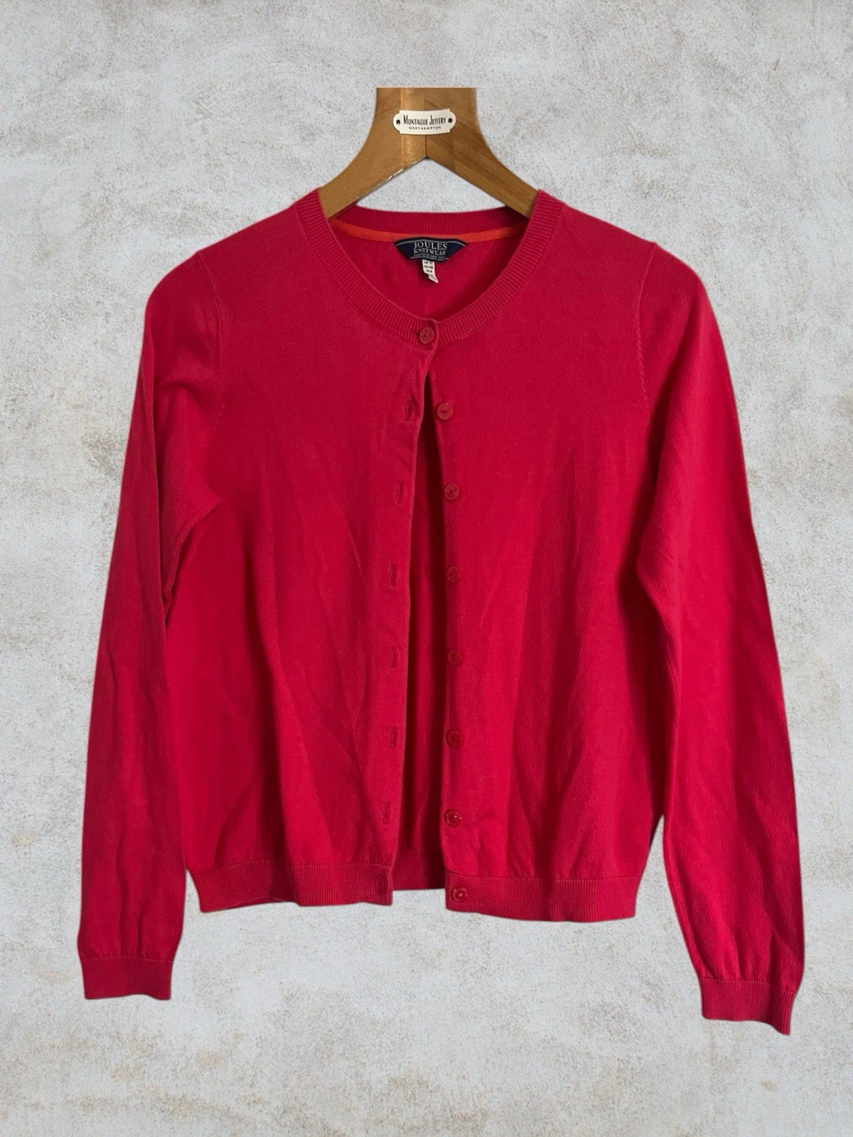 Joules Skye Raspberry Soft Button Up Cardigan Size 12