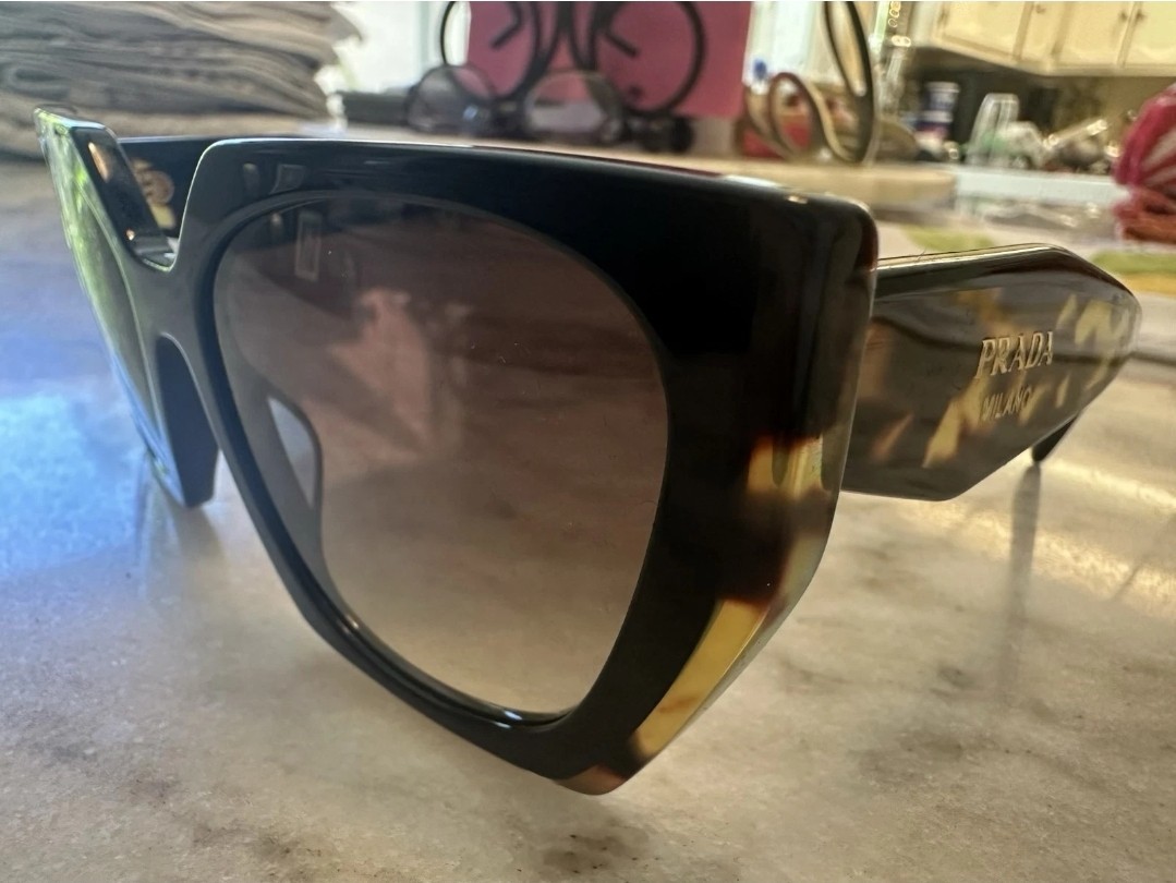 PRADA PR 15WS 3890A7 Black Medium Tortoise Grey Gradient 54mm Women’s Sunglasses