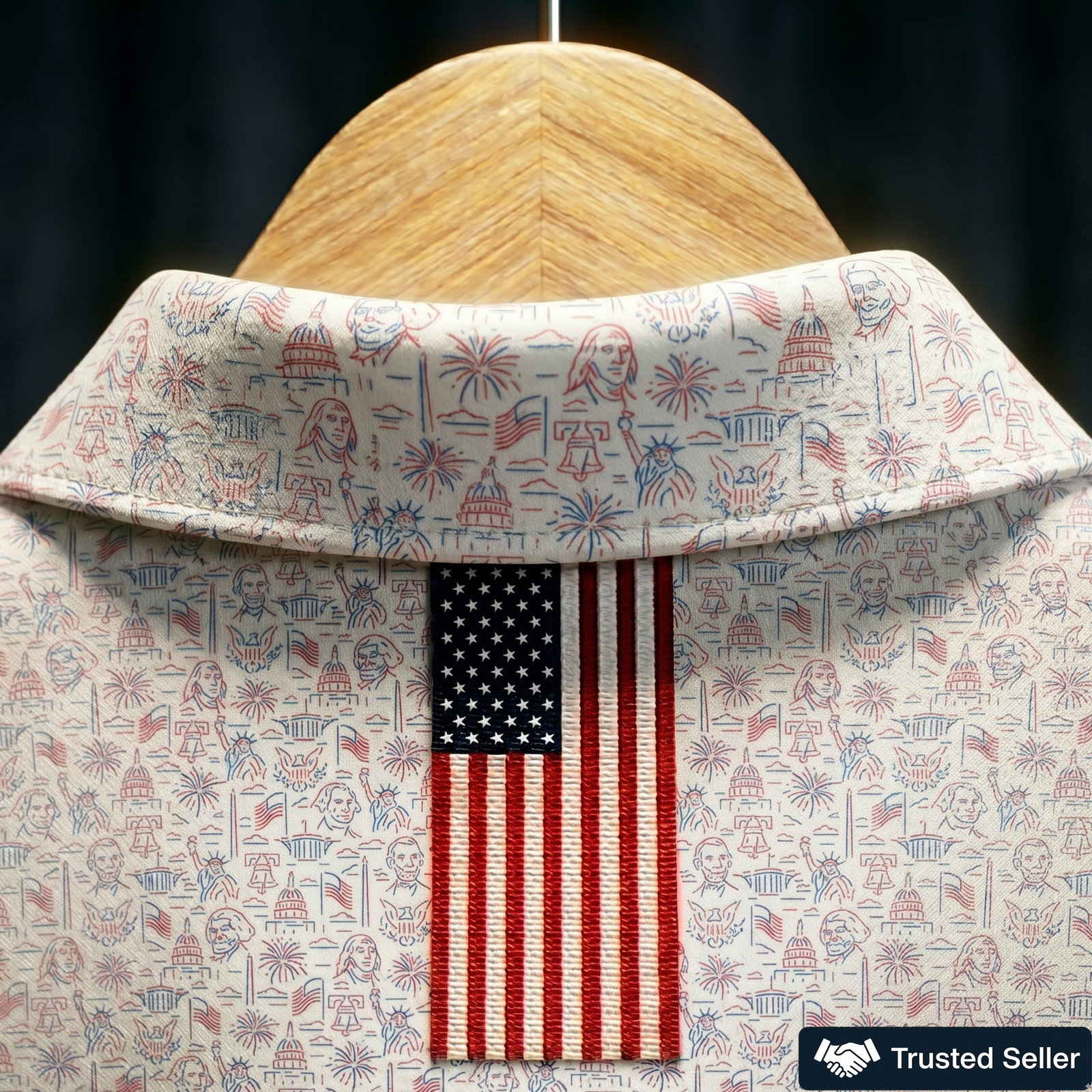 The Rhoback “The American Iconic” Men’ Polo Shirt | Patriotic Eagle M – XL