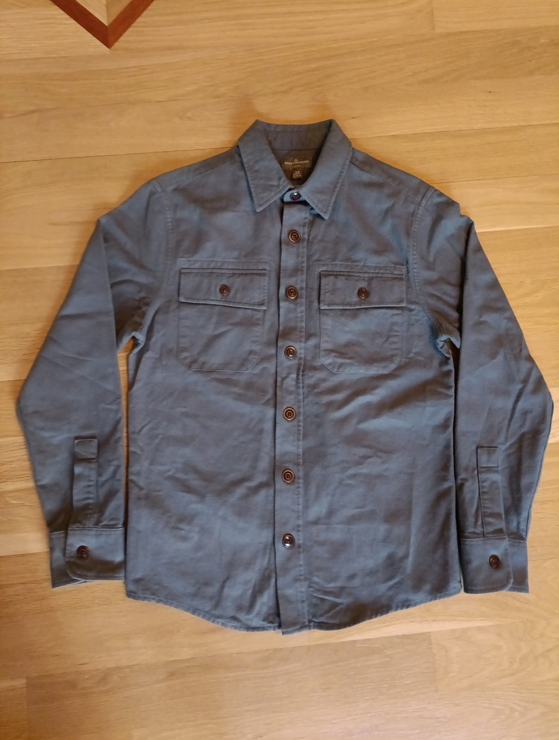 LL Bean Signature Archive 1933 Chamois Cloth Shirt Men’s Small S Gray Slim Fit
