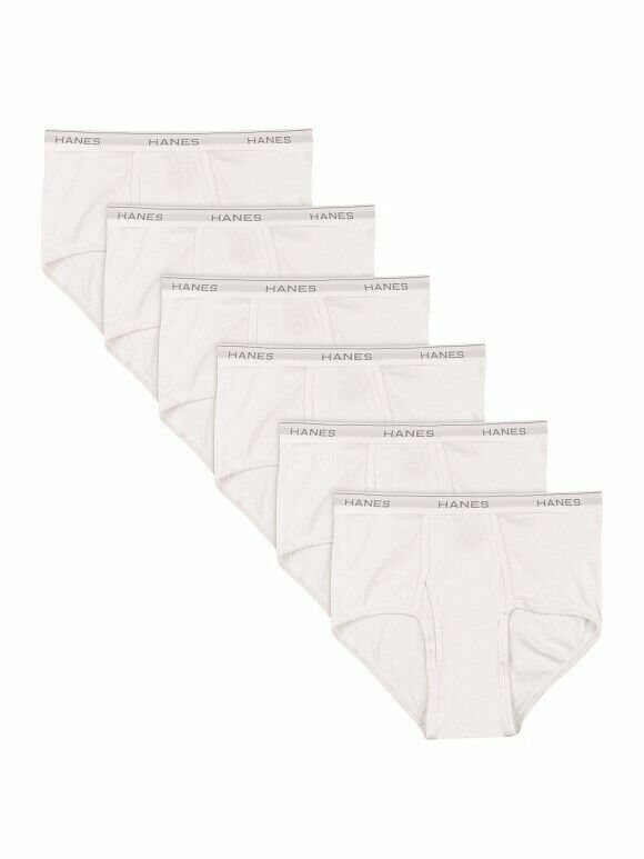 HANES MENS VALUE PACK 6 TAGLESS BRIEFS, LARGE (36-38″) WHITE *DM