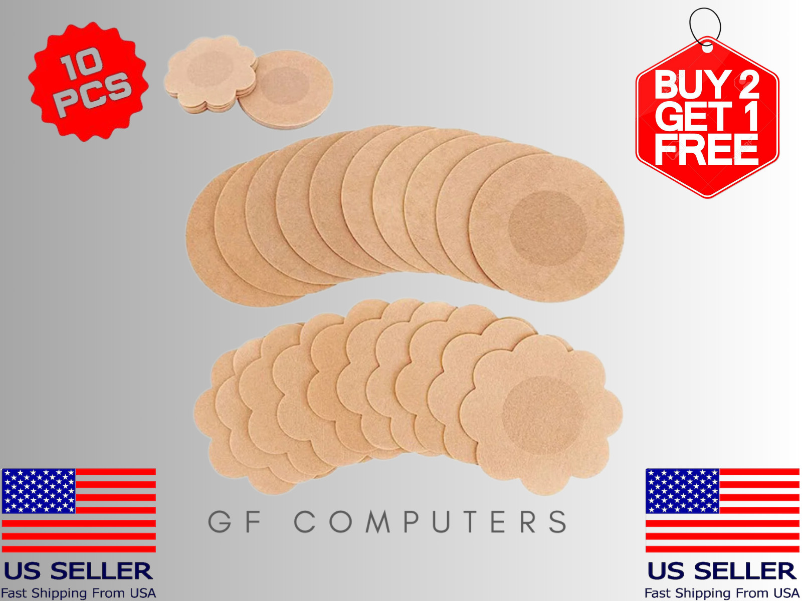 10 pcs Nipple Covers Stickers Breast Pasties Adhesive Bra Boob Nippleless Cover.