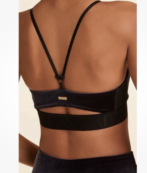 $85 Alala Blue Velvet Sports Bra Strappy XS