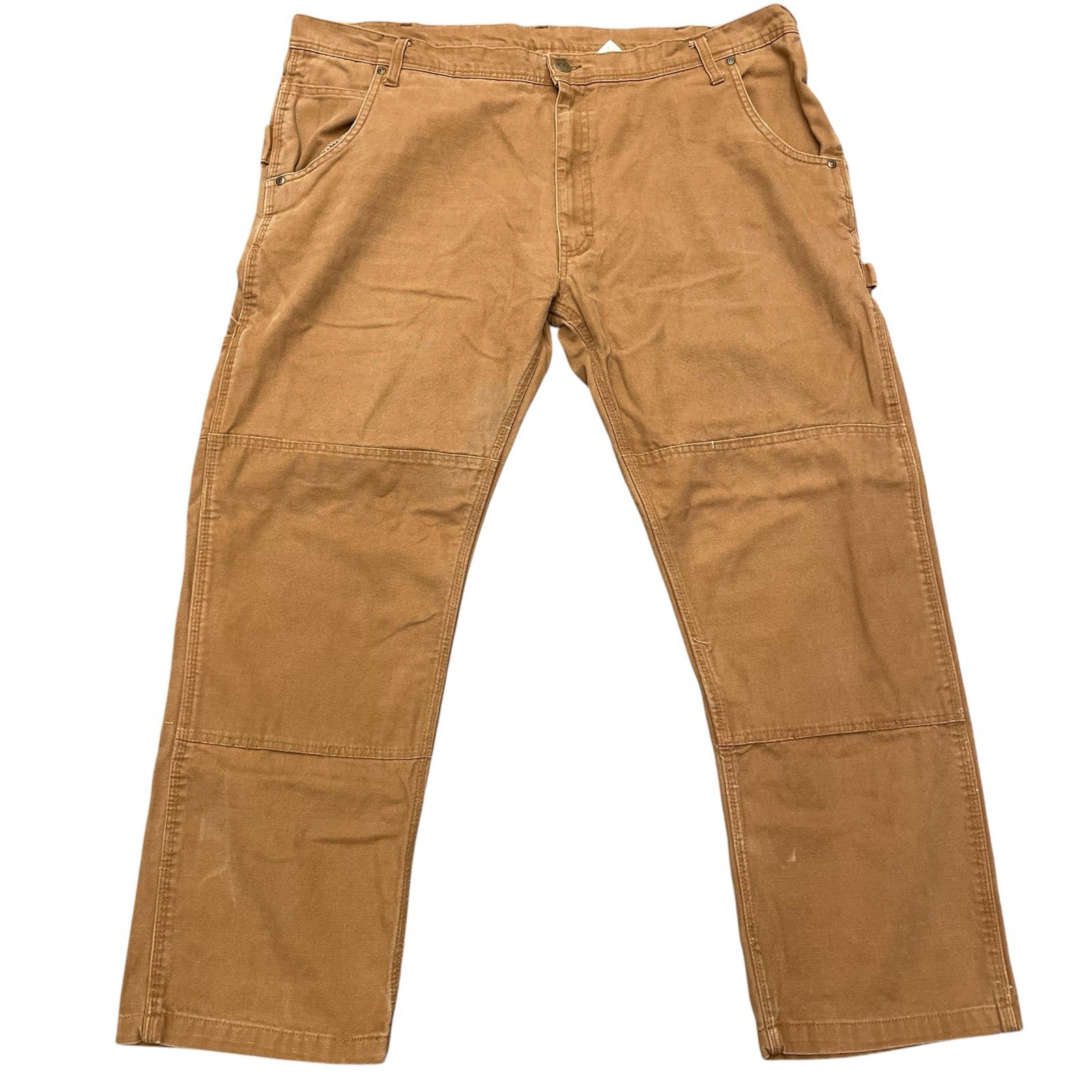 Key Carpenter Work Pants Men 42×30 Brown Duck Canvas Double Knee