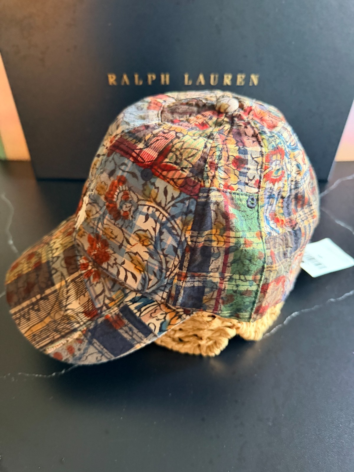 Polo Ralph Lauren Pony Logo Patchwork Madras Ball Cap Adjustable Strap NEW