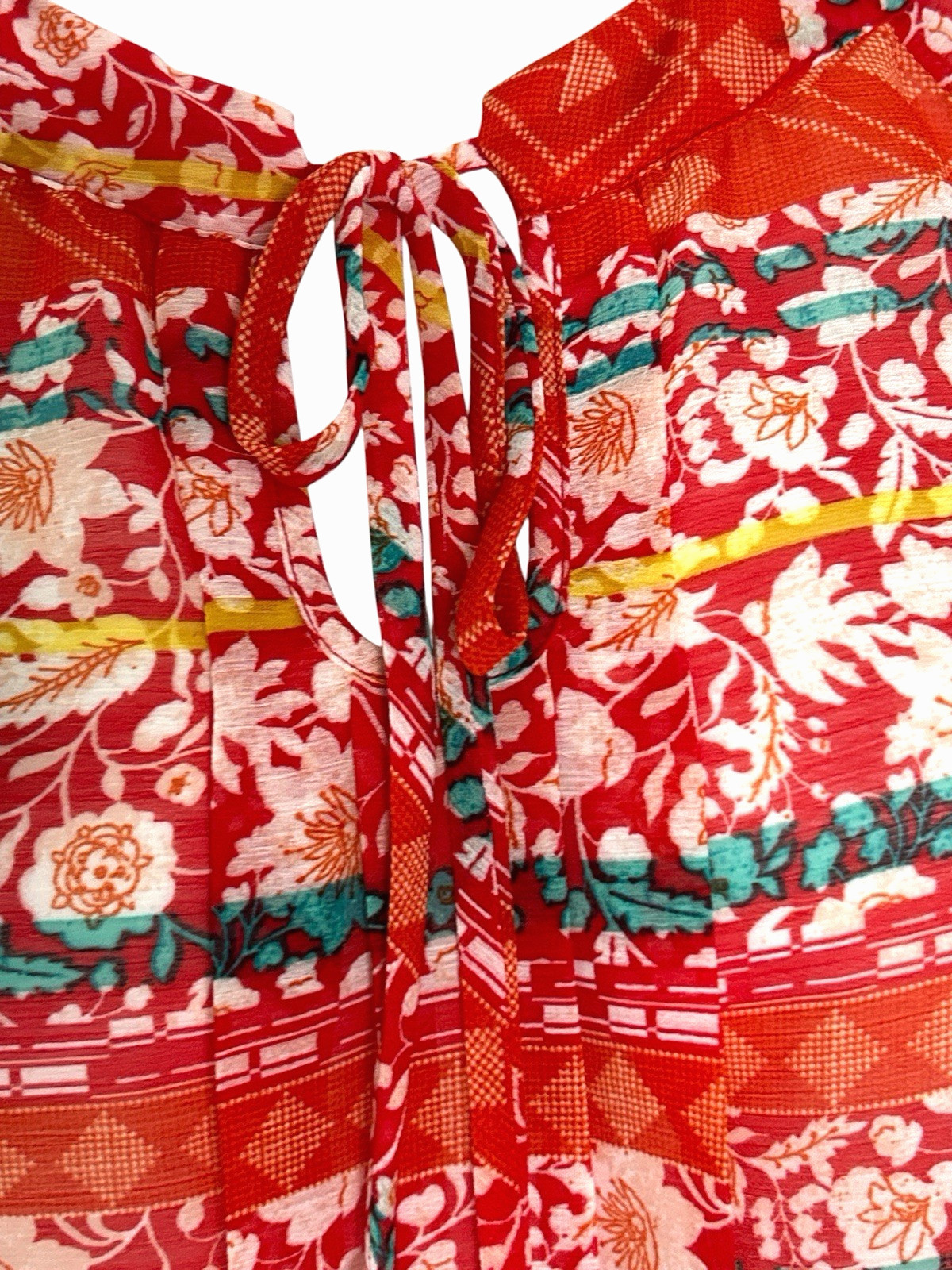 NWT B. Wear Chiffon 3/4 Cold Shoulder Tie Front Pleated Blouse, Orange, Size 3X