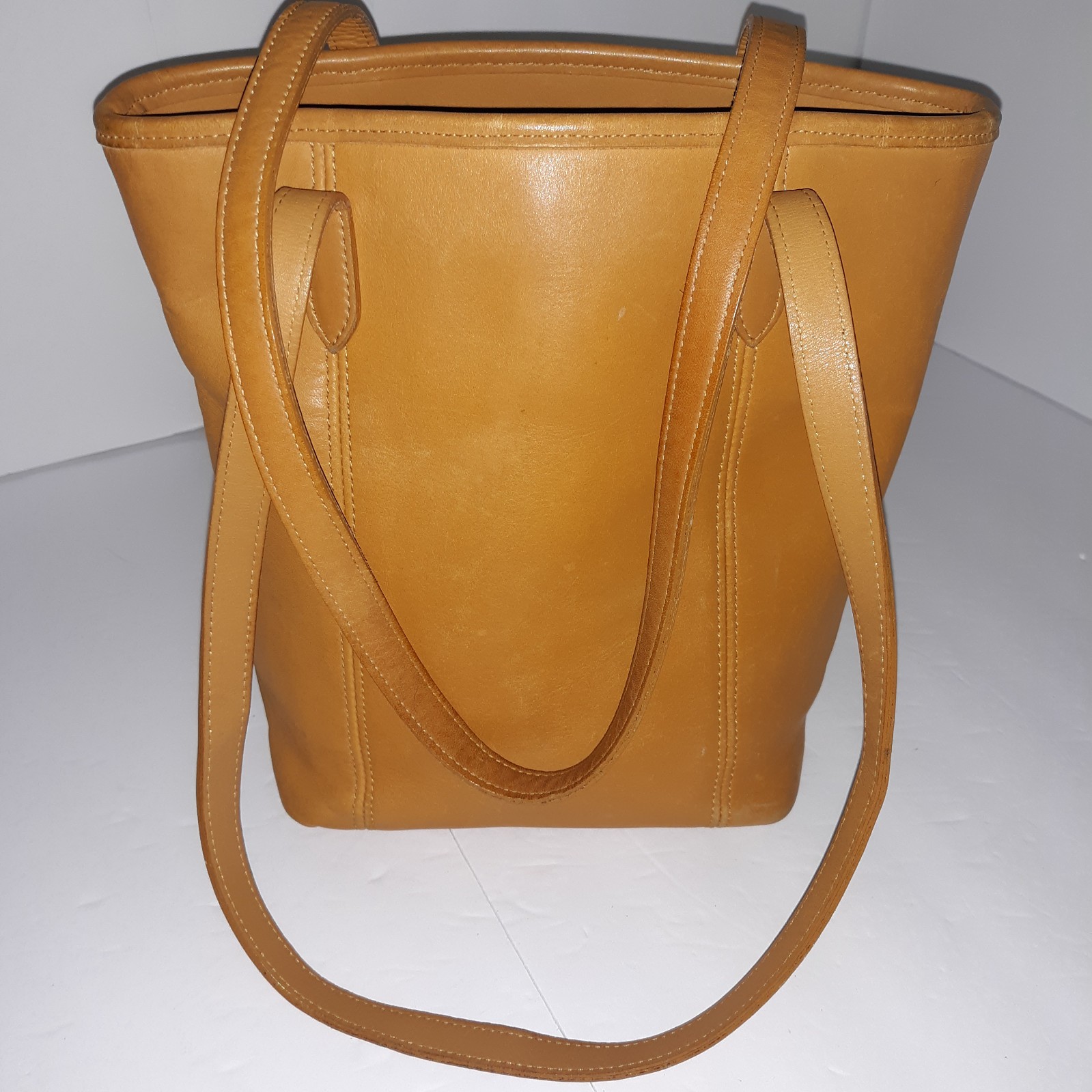 Vtg Coach Legacy Leather Lunch Tote Dual Straps Shoulder Bag Bucket Fawn #9077