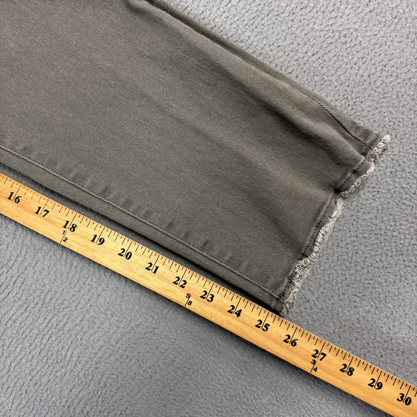 Democracy Jeans Womens 8 Gray Green Straight Frayed Ab Technology Stretch Cotton