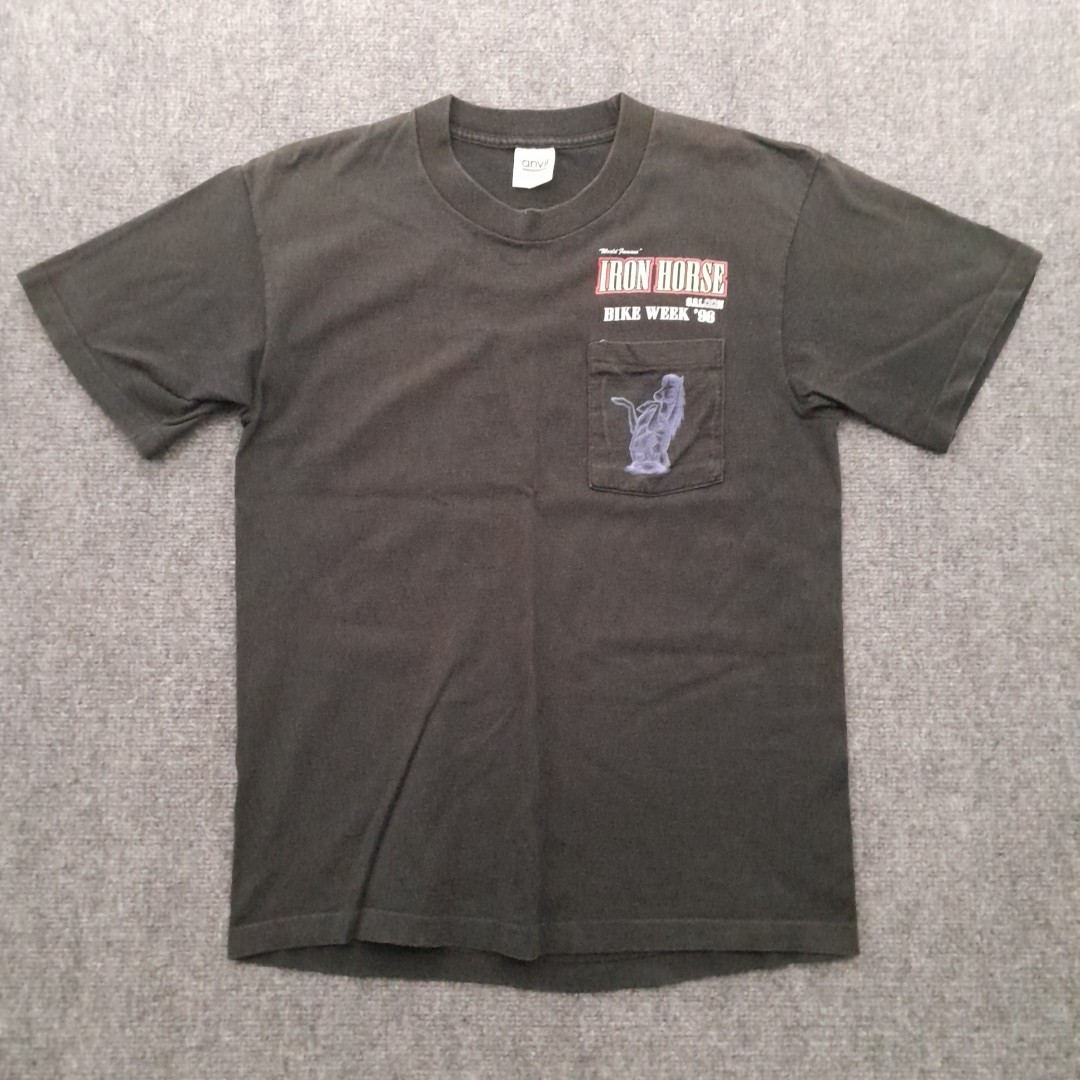 Vintage 90s Iron Horse Saloon T Shirt Mens M Black Bike Week 1996 Motorcycles