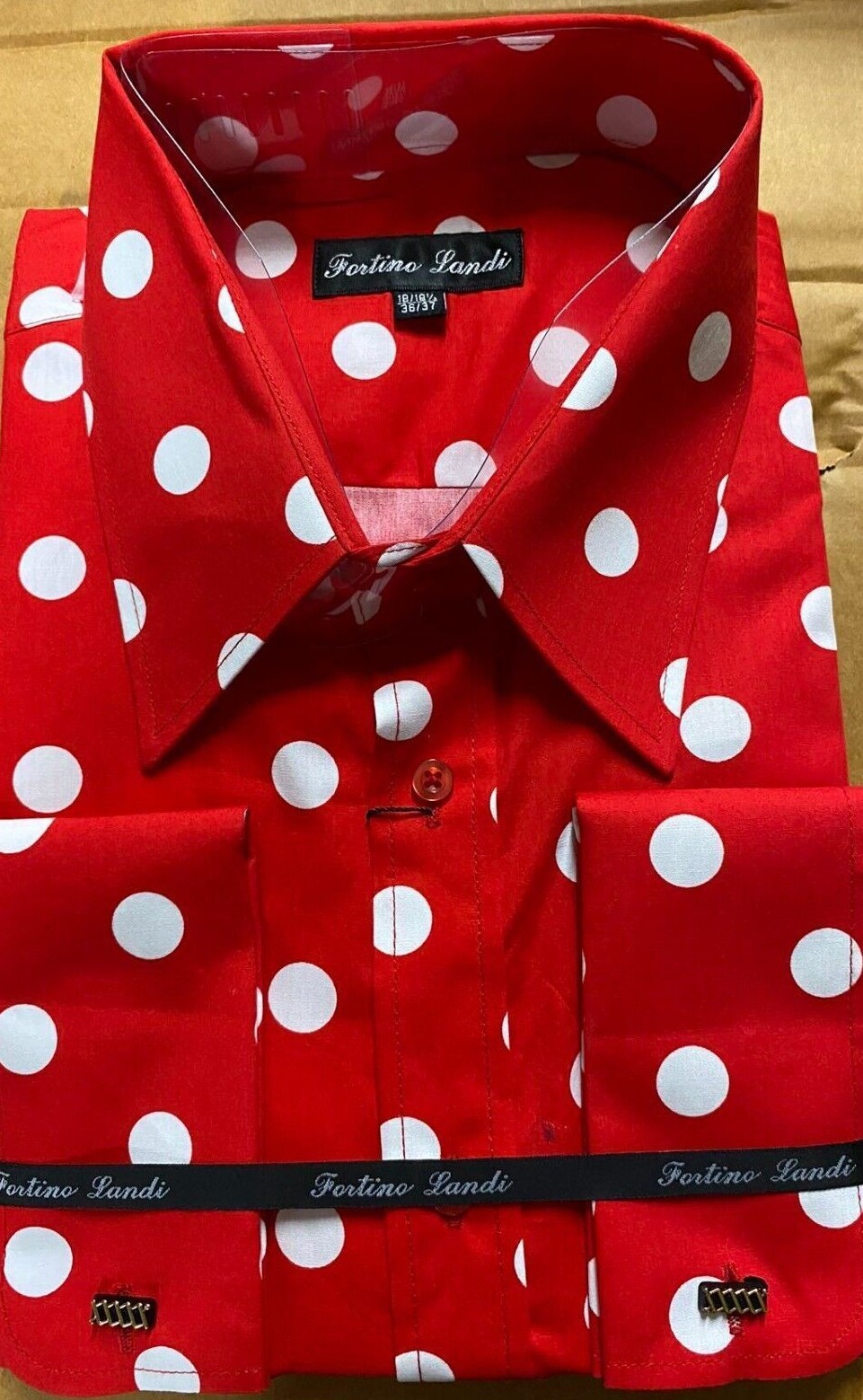 Men’s 100% cotton Polka Dot Design Dress Shirt Style AH616