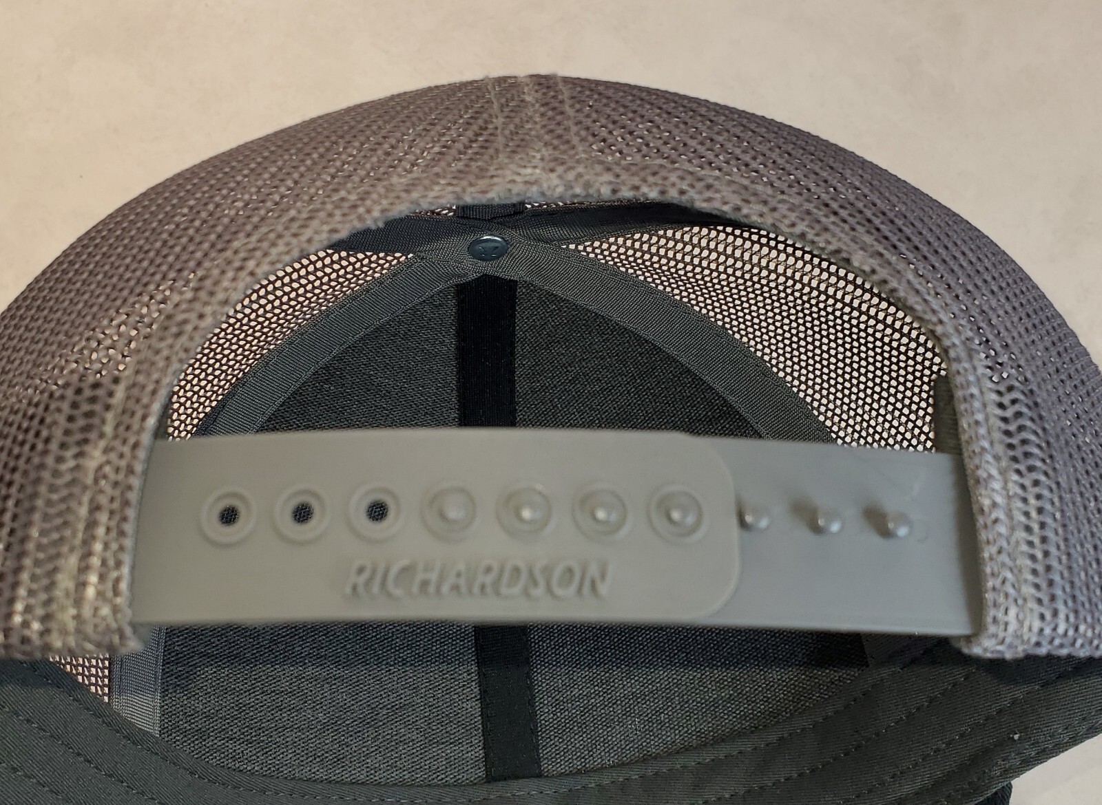 Honda Wing Logo Patch on Richardson 112 Trucker Hat Snapback Black/Charcoal
