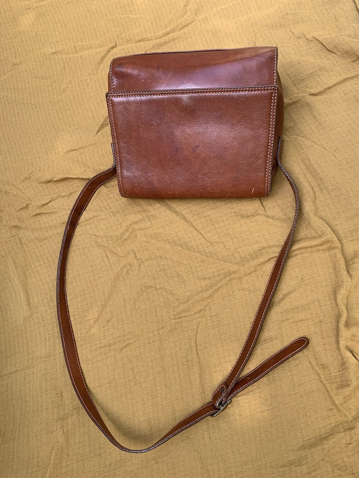 Marforio Venezia Brown Medium Crossbody Bag Magnetic Flap Zip Inner Pockets