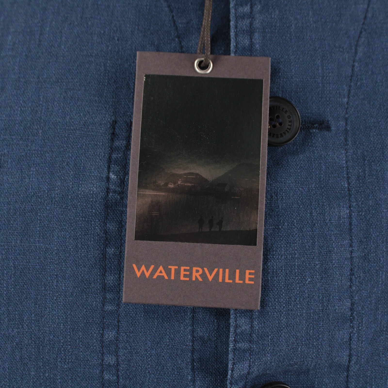 Waterville NWT 100% Linen Overshirt Size 54 (XL US) Barret In Solid Blue