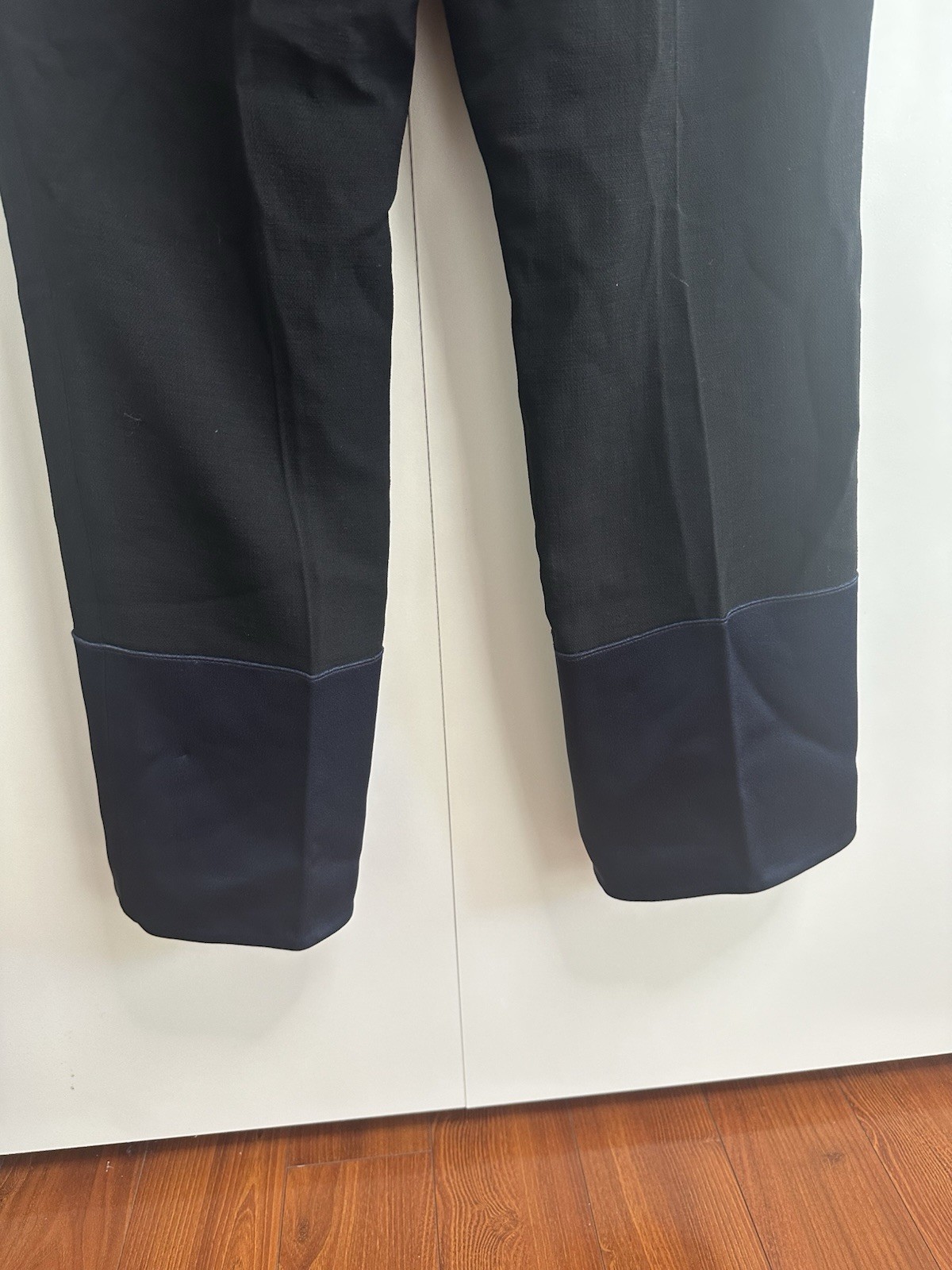 Derek Lam Women’s Black Navy Cuffed Wool Dress Pants Straight Leg Formal, Size 6