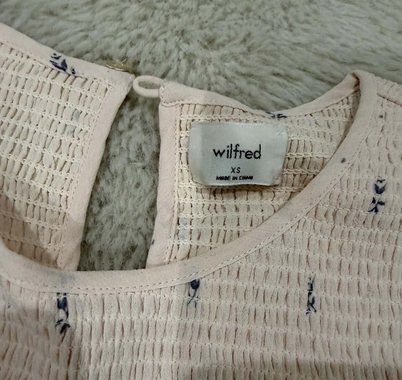 Aritzia Wilfred Long Sleeve Pink Floral Blouse size xs