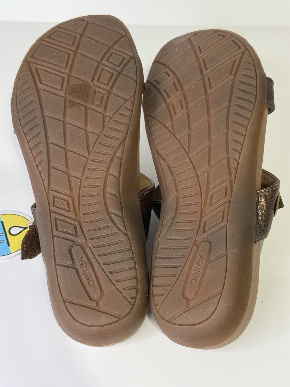 Aetrex Mimi Slide Sandals Womens Orthotic Metallic Bronze AE214W Brown Size 8.5