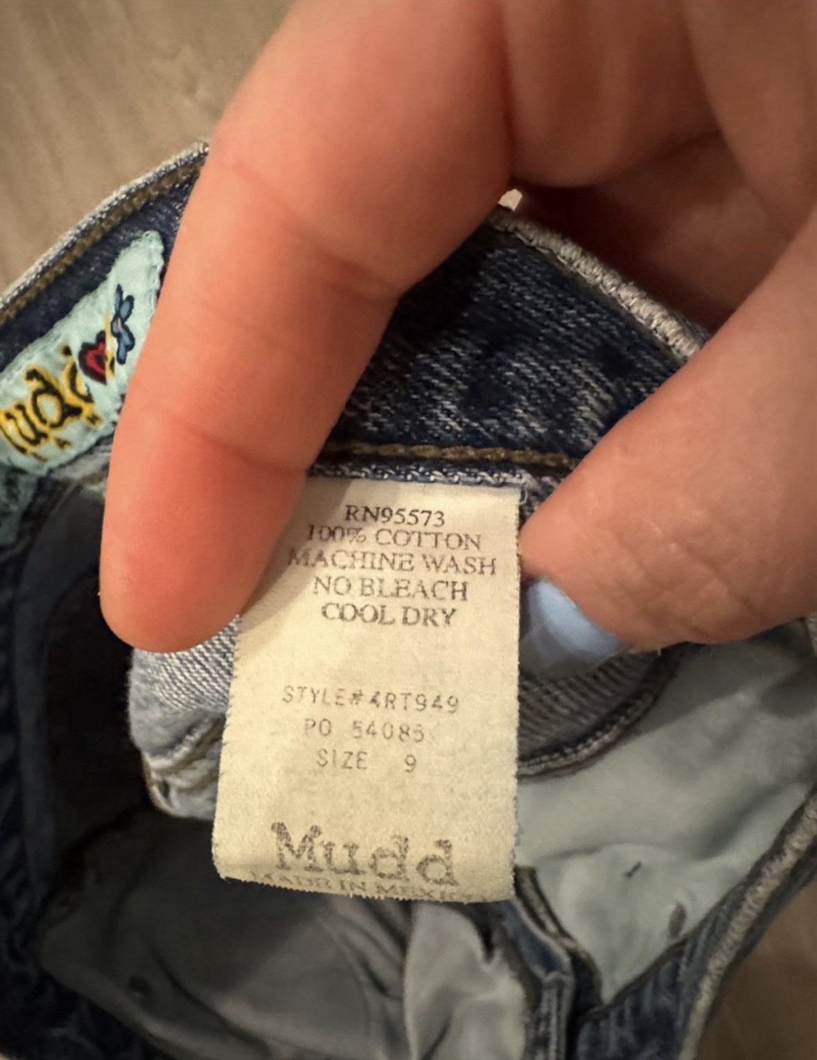 Mudd Blue Denim Flared Jeans Button Fly High Rise 5-Pocket Women Size 9