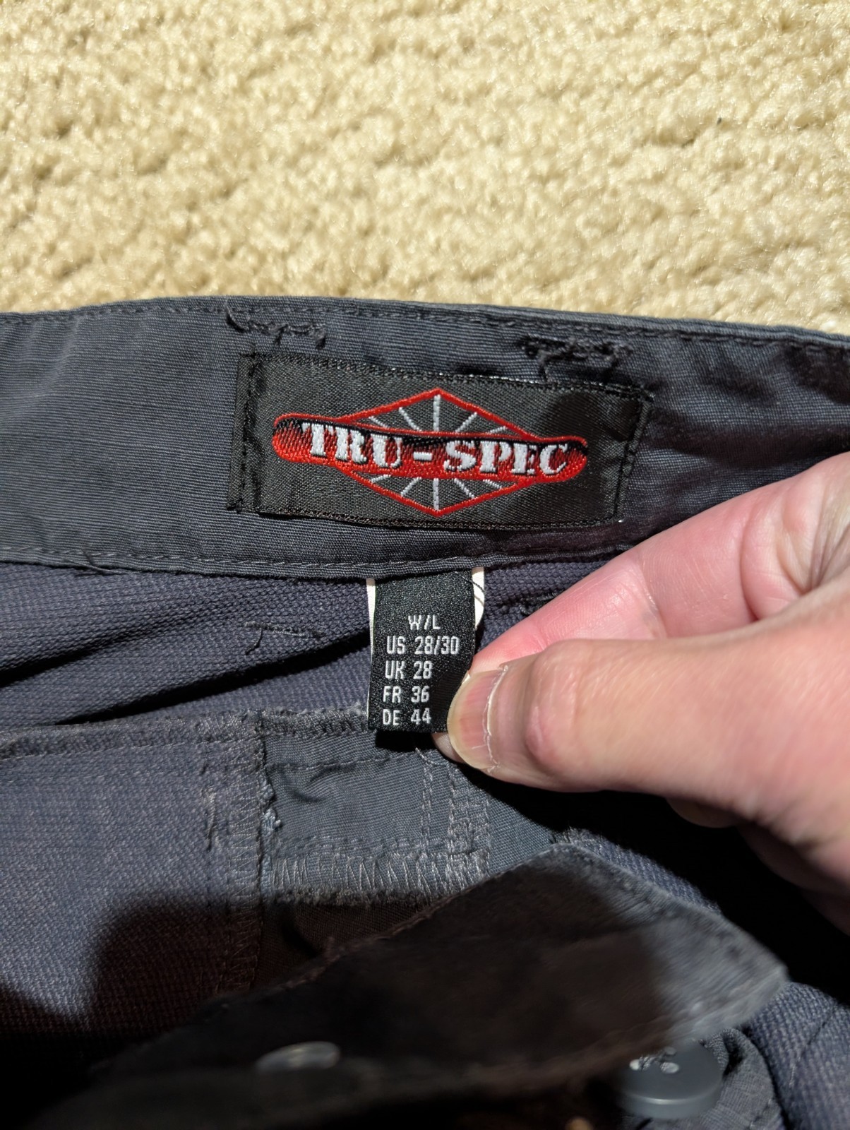 Tru-Spec Tactical Pants Mens Size 28×30 Black/Charcoal Used