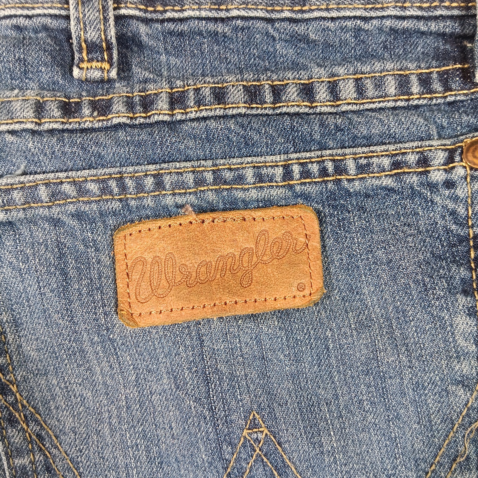 Wrangler Retro Jeans Mens 35×34 Blue Denim Slim Boot Western Cowboy Workwear