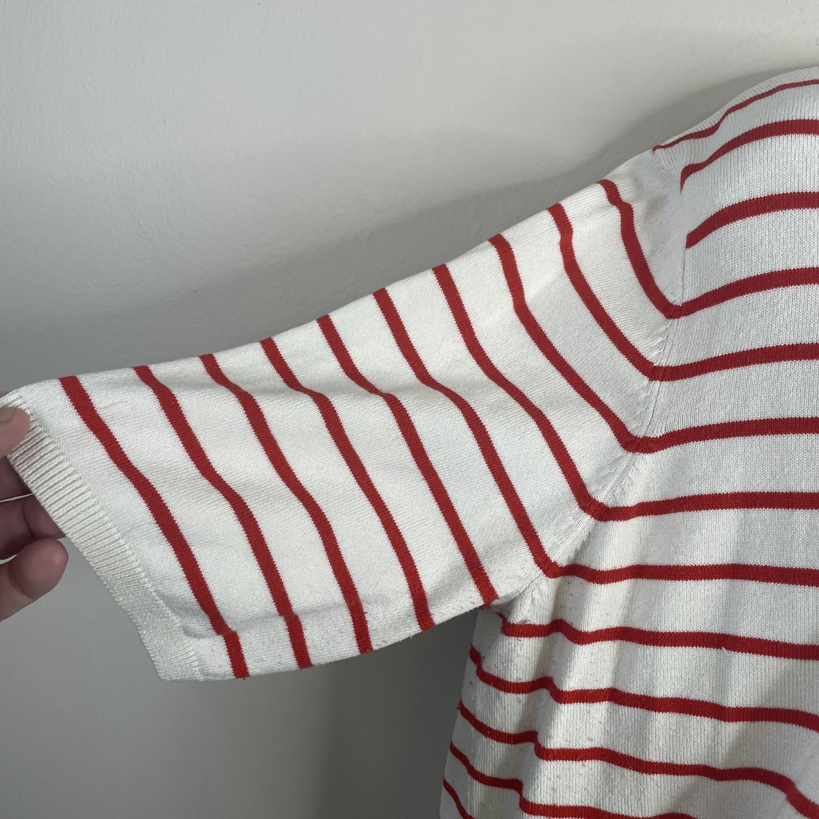 H&M Preppy Sweater Womens XLarge Nautical Coastal Stripe Pullover Short Sleeve
