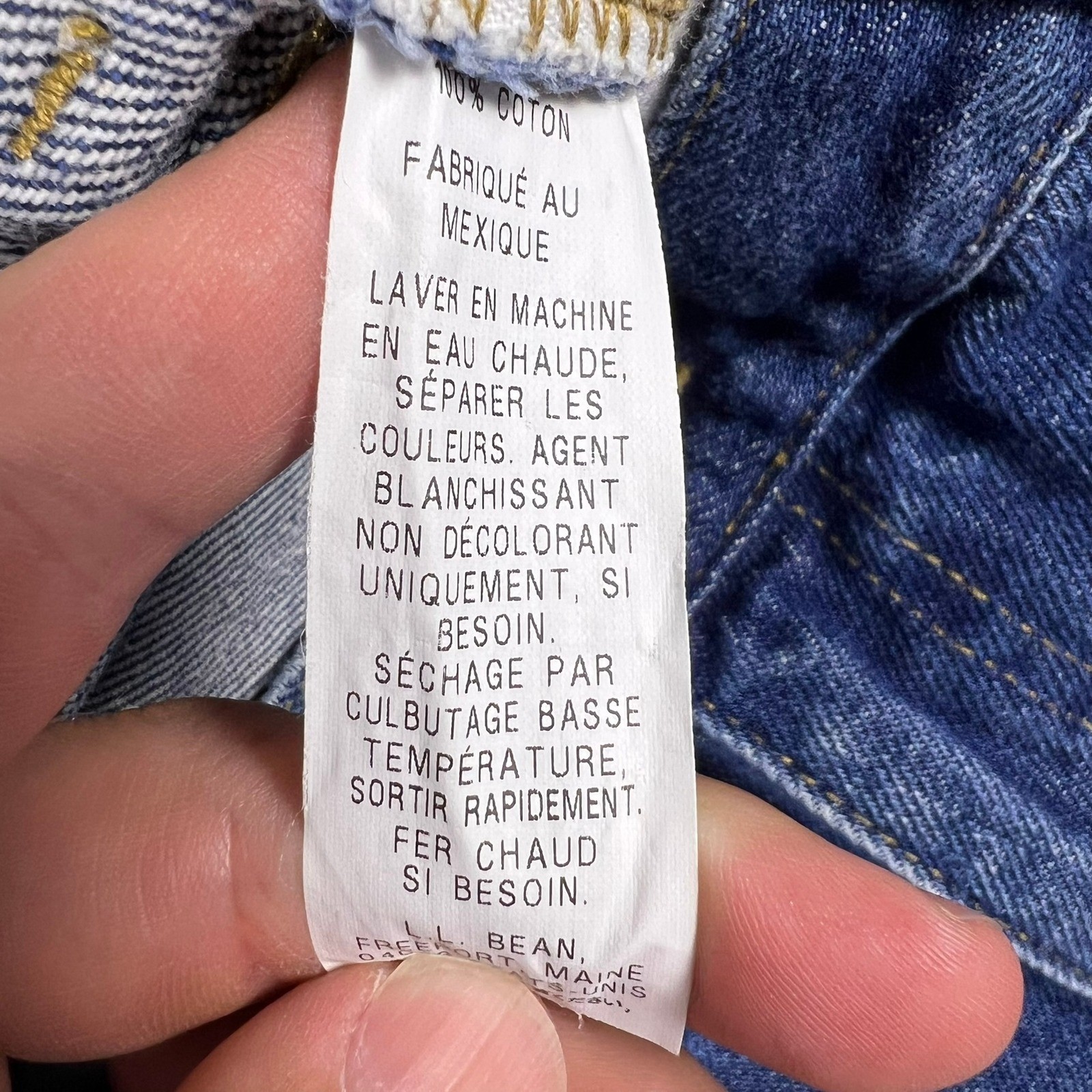 LL Bean Natural Fit Jeans Mens 38×27 Blue Denim Relaxed Straight Leg OK121