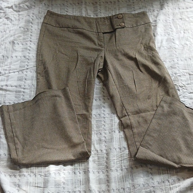 Joe Benbasset Women’s Brown/Black Houndstooth Pants Pockets Size 14