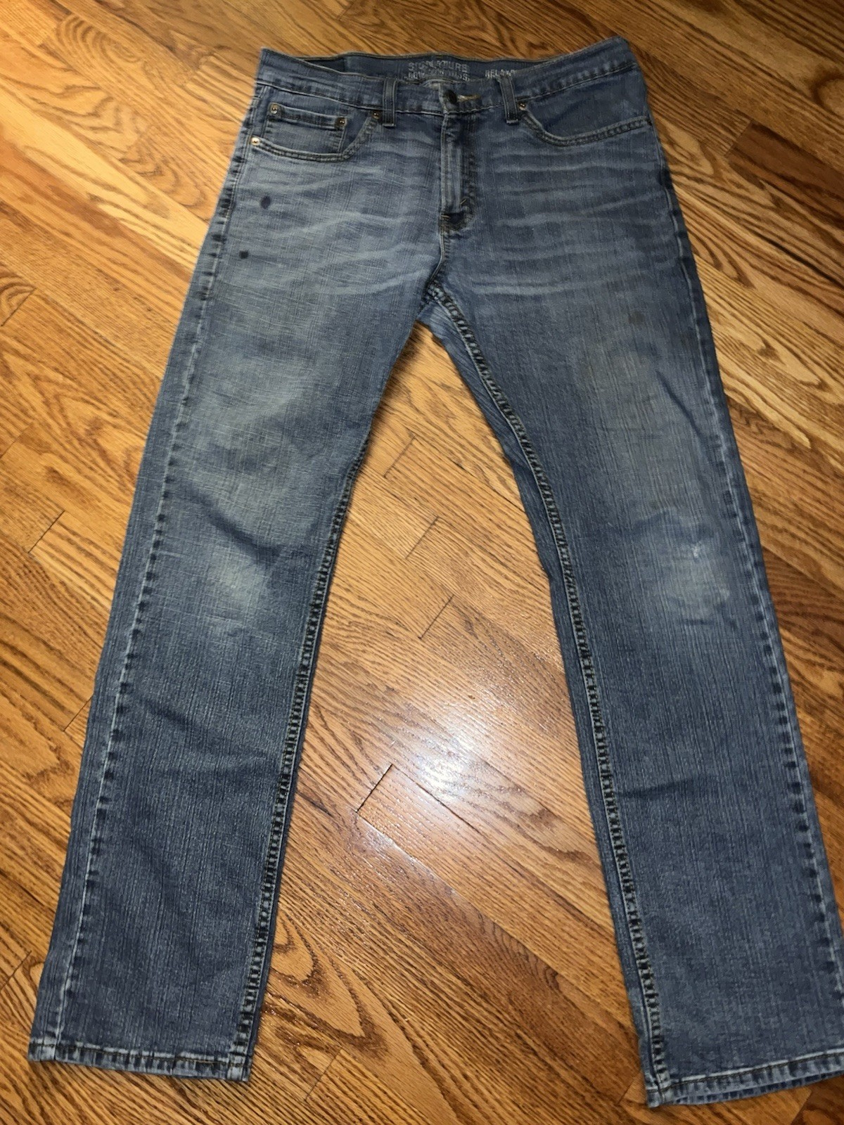 Signature by Levi Strauss & Co. Men’s Relaxed Fit Straight Blue Denim Jeans