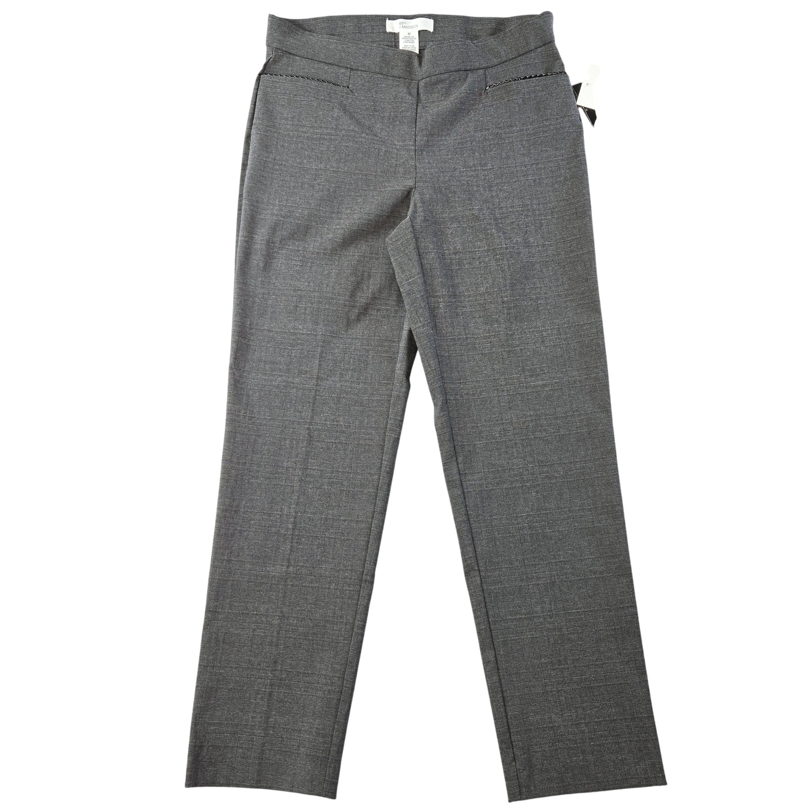 89TH + MADISON Pants Womens M Gray Ponte Ankle Comfort Waist Pull On Pockets
